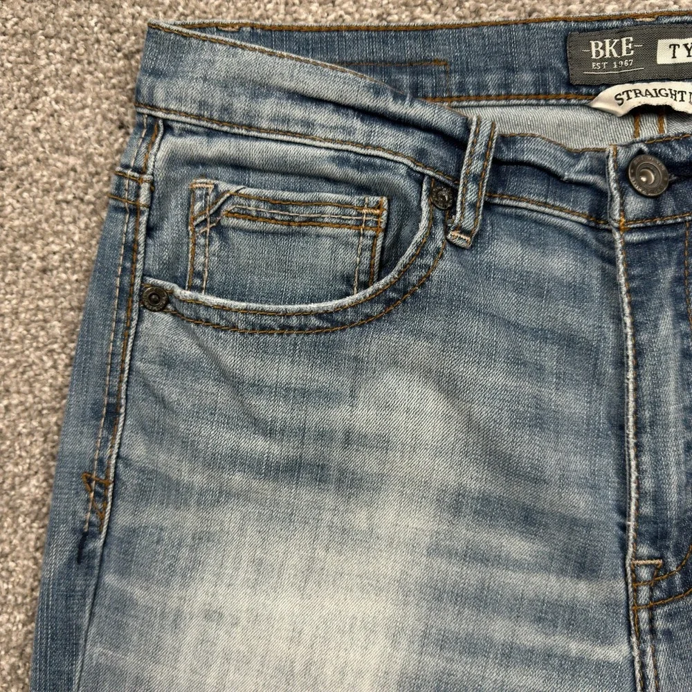 BKE Tyler Jeans Men's 33 XXL Straight Leg Blue Stretch Denim 38 Inseam